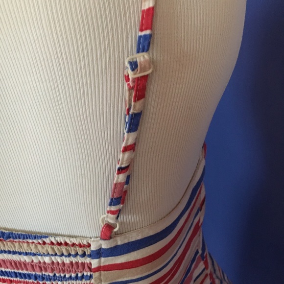 Red white blue striped pinup summer sundress nautical 50s preppy mod rockabilly - Picture 11 of 12